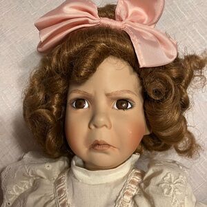 BUY NOW-Doll with Pink Bow, Curly Hair W/TAG 14" DIANNA EFFNER'S MOTHER GOOSE.